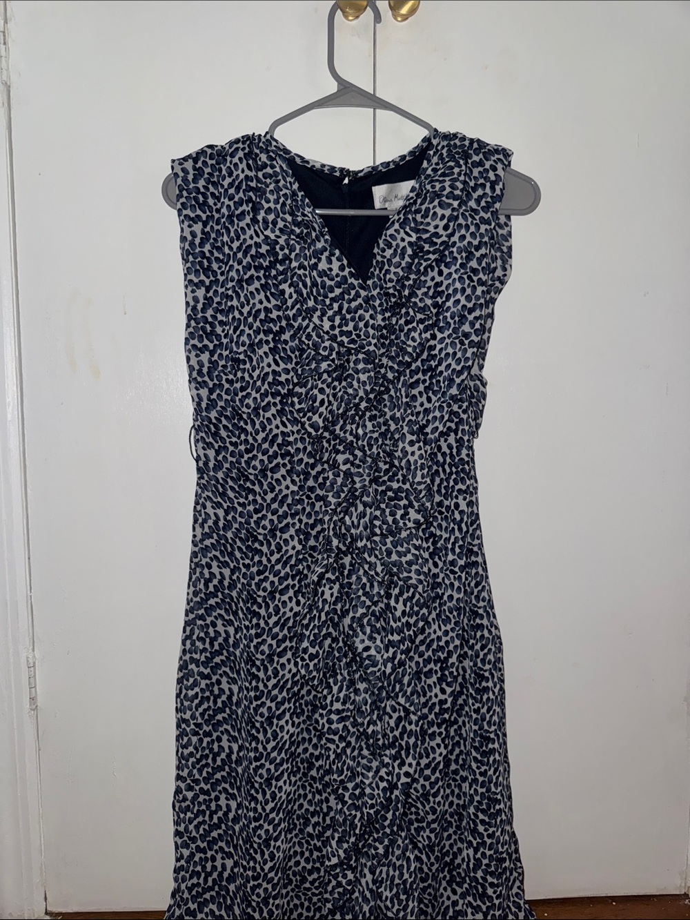 Olivia Matthews navy/white ruffle dress